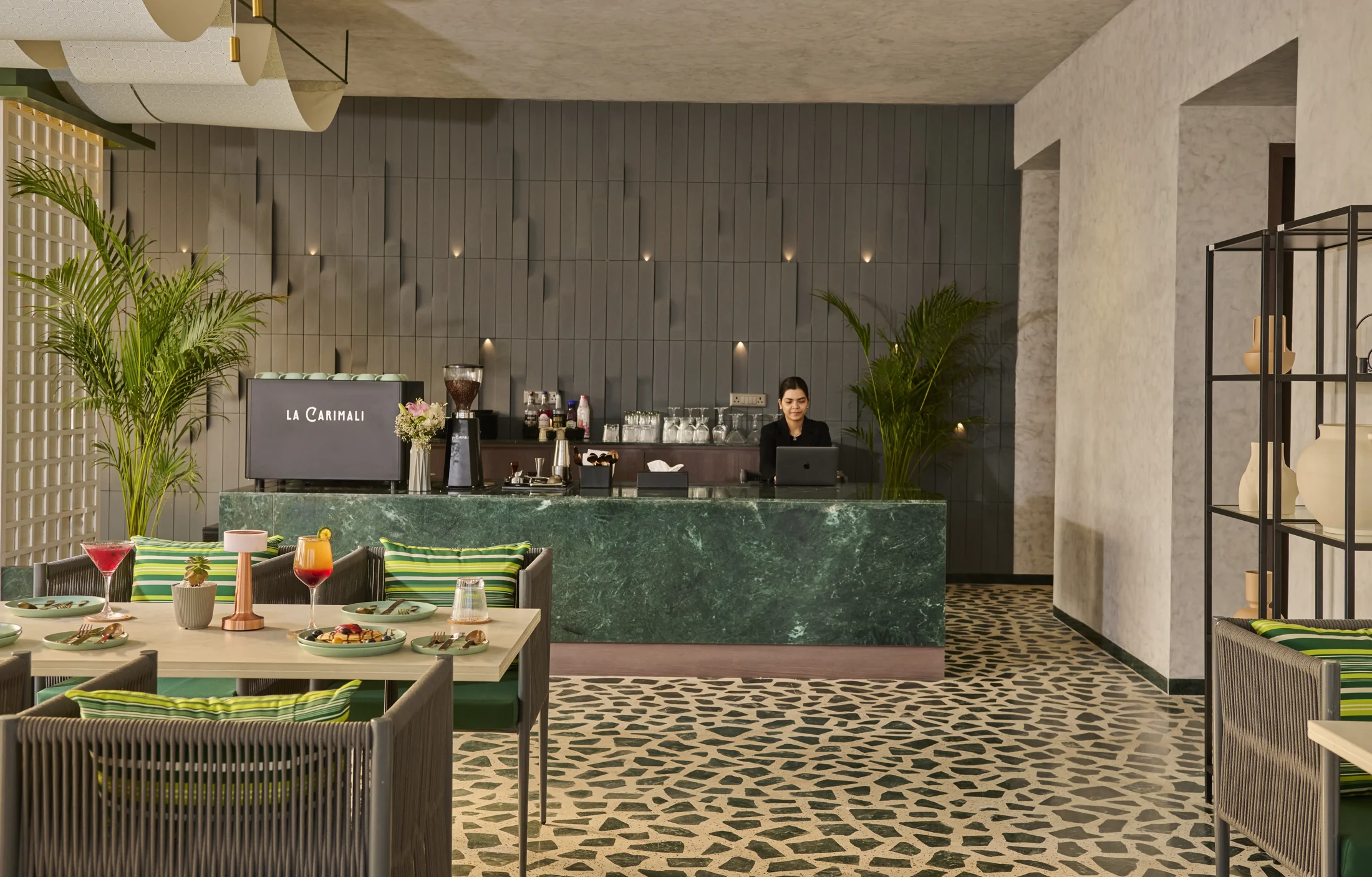 Cabami’s emerald bar and welcoming dining room